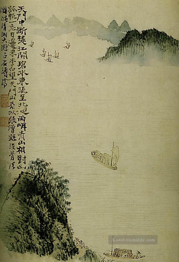 Shitao Boote zur Tür 1707 Kunst Chinesische Ölgemälde